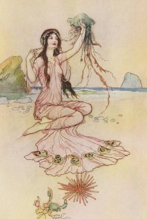 What form she pleased each thing would take that eer she did behold. by Warwick Goble Oil Painting