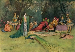 Zoza denouncing the Slave by Warwick Goble Oil Painting