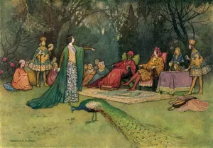 Zoza denouncing the Slave by Warwick Goble Oil Painting