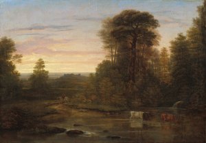A Landscape after Sunset by Washington Allston Oil Painting