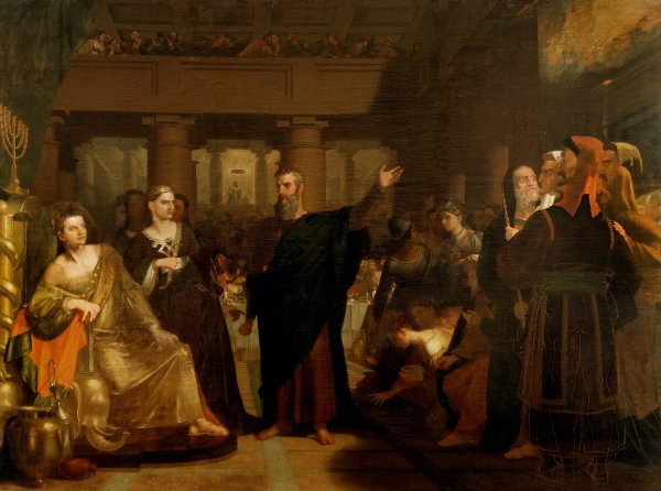 Belshazzar's Feast  by Washington Allston - Hand-Painted Oil Painting Reproduction