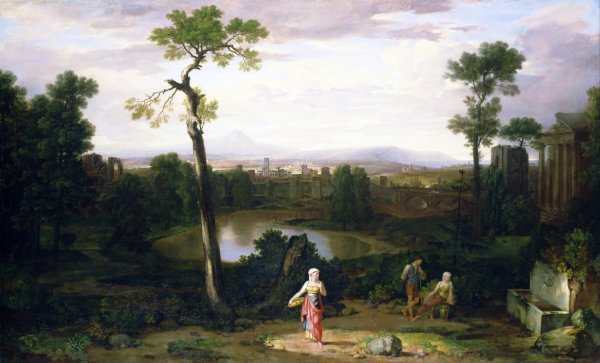 Italian Landscape by Washington Allston - Hand-Painted Oil Painting Reproduction