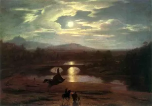 Moonlit Landscape Oil painting by Washington Allston