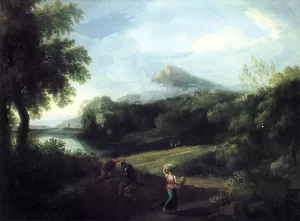 Romantic Landscape by Washington Allston Oil Painting