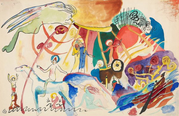 Main Product Photo of Draft for 'All Saints II  Painting by Wassily Kandinsky