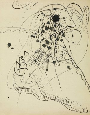 Drawing after 'Blauer Fleck by Wassily Kandinsky Oil Painting