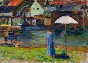 Kallmunz - Gabriele Munter painting I by Wassily Kandinsky Oil Painting