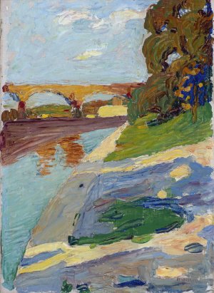Munich - The Isar by Wassily Kandinsky Oil Painting