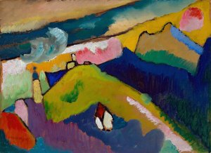 Murnau - Mountain landscape with church by Wassily Kandinsky Oil Painting