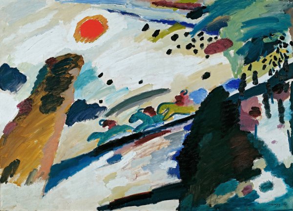 Romantic landscape  by Wassily Kandinsky - Hand-Painted Oil Painting Reproduction