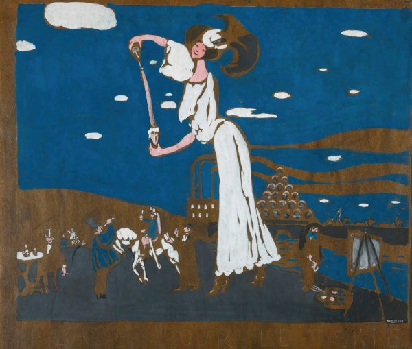 Main Product Photo of Sketch For A Poster For A French Brewery  Painting by Wassily Kandinsky