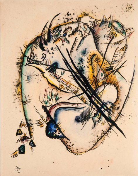 Main Product Photo of Watercolour with Seven Strokes  Painting by Wassily Kandinsky