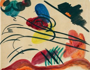 With Three Riders by Wassily Kandinsky Oil Painting