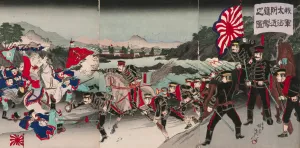 Advance and Attack in the Vicinity of Dagu by Watanabe Nobukazu Oil Painting