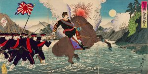 Advancing from Liziyuan to Attack Jiuliancheng by Watanabe Nobukazu Oil Painting