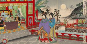 Banquet inside the Korean Royal Palace by Watanabe Nobukazu Oil Painting