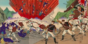 Great Victory of Japan; Defeat of Qing Soldiers at the Battle of Pyeongyang by Watanabe Nobukazu Oil Painting