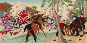 Occupation of the Fort at Weihaiwei by Watanabe Nobukazu Oil Painting