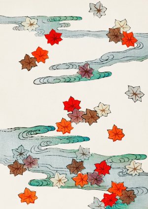 Autumn and water illustration by Watanabe Seitei Oil Painting