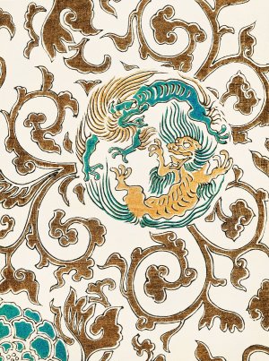 Spirit and floral motif illustration by Watanabe Seitei Oil Painting