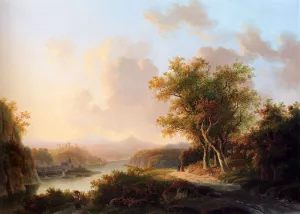 A Rhenish Summer Landscape by Welem De Klerk Oil Painting
