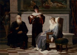 A Moment of Comfort by Wenceslas Vacslav Brozik Oil Painting