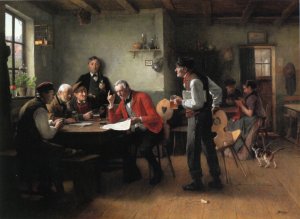 The Discussion by Wenceslas Vacslav Brozik Oil Painting