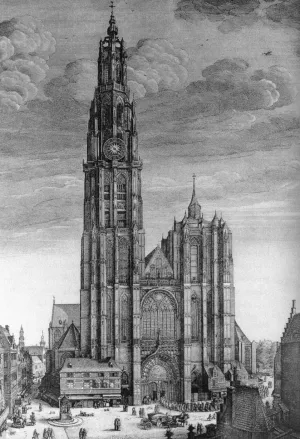 Cathedral Antwerp by Wenceslaus Hollar Oil Painting