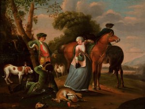 Resting on a hunt by Wenzel Ignaz Prasch Oil Painting