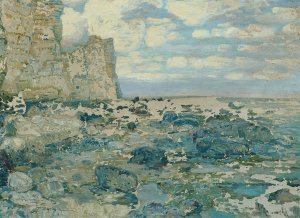 Am Meeresstrand Felsklippen by Wenzel Radimsky Oil Painting