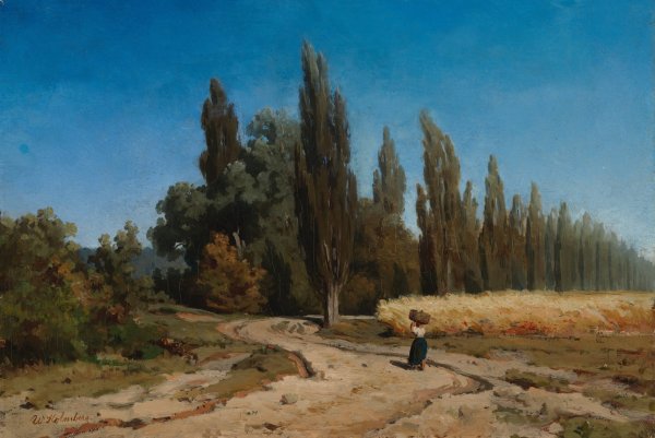 Poplar Alley  by Werner Holmberg - Hand-Painted Oil Painting Reproduction