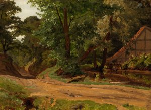 Road And Building In The Landscape by Werner Holmberg Oil Painting