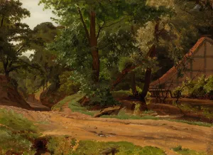 Road And Building In The Landscape by Werner Holmberg Oil Painting