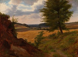 Tree In Field Landscape, Study by Werner Holmberg Oil Painting