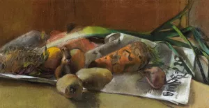Still Life With Vegetables by Werner Neuhaus Oil Painting