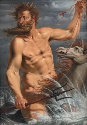 Neptune Oil painting by Werner Van Den Valckert