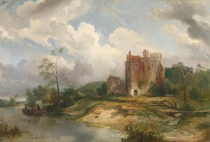 River Landscape with Ruin by Wijnand Nuijen Oil Painting