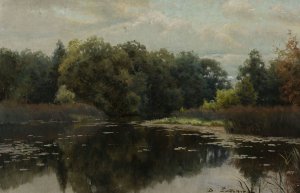 Pond by Wiktor P. Baturin Oil Painting