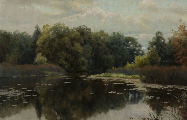 Pond  by Wiktor P. Baturin - Hand-Painted Oil Painting Reproduction
