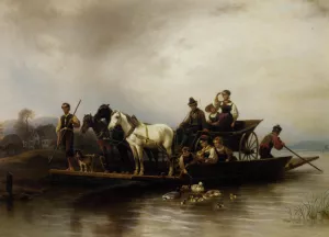 The Ferry Arrives by Wilhelm Alexander Meyerheim - Oil Painting Reproduction