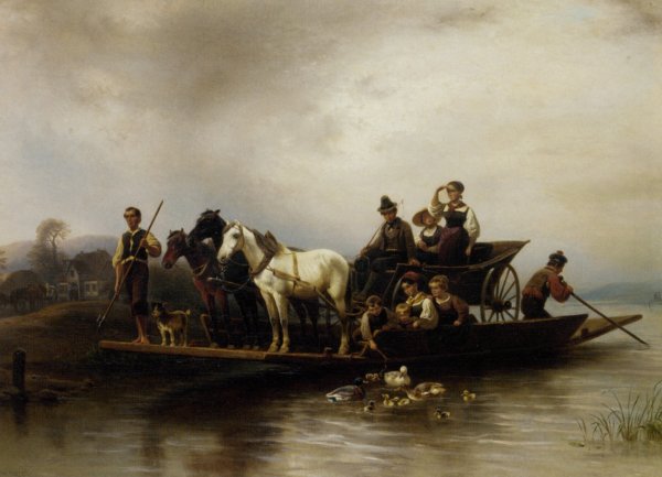 Main Product Photo of The Ferry Arrives Painting by Wilhelm Alexander Meyerheim