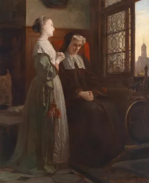 Abendlauten Oil painting by Wilhelm Amberg