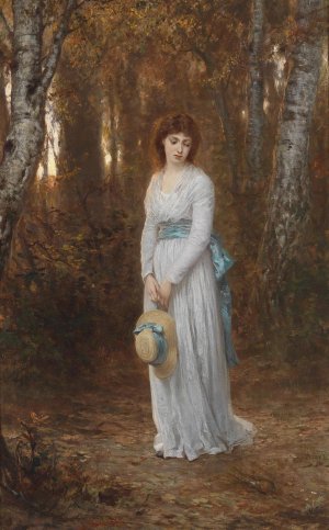 In Gedanken versunken by Wilhelm Amberg Oil Painting