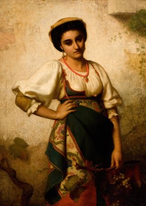 A Mediterranean Beauty by Wilhelm Auguste Rudolf Lehmann Oil Painting