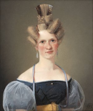 Marie Raffenberg, the Artist's Betrothed by Wilhelm Bendz Oil Painting