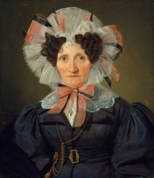 Portrait of an elderly woman by Wilhelm Bendz Oil Painting