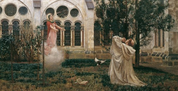 Vision of St. Bernard  by Wilhelm Bernatzik - Hand-Painted Oil Painting Reproduction