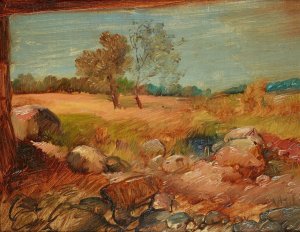 Blick aus einer Scheune by Wilhelm Busch Oil Painting