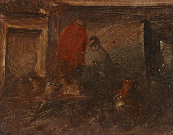 Hollandisches Wirtshaus  by Wilhelm Busch - Hand-Painted Oil Painting Reproduction