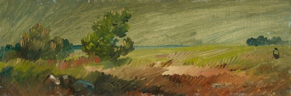 Niedersachsische Landschaft  by Wilhelm Busch - Hand-Painted Oil Painting Reproduction